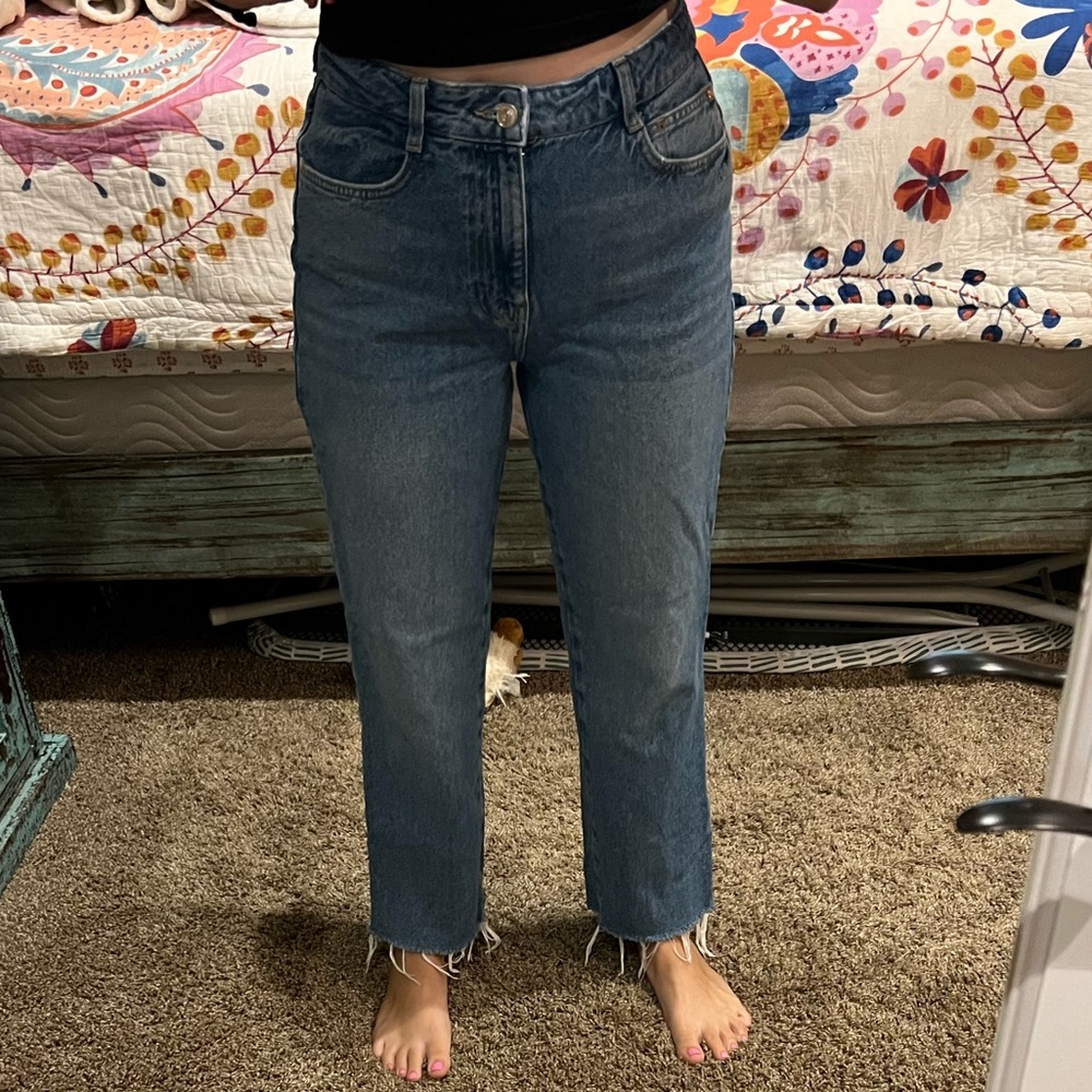 Zara high waist straight leg jeans